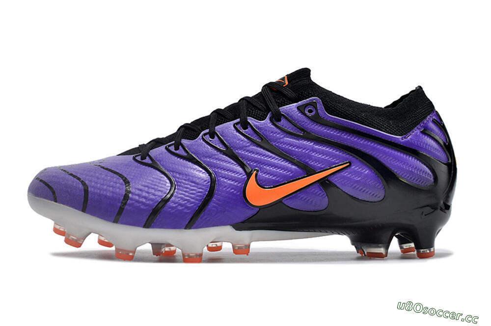 Men's Nike Air Zoom Mercurial Vapor 15 Elite AG Artificial Grass Low-Tops Football Boots - Purple/Black/Orange 0