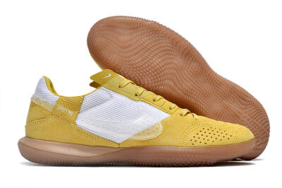 Men's Nike Street Gato IC Indoor & Futsal Low-Tops Football Shoes - White/Yellow/Brown