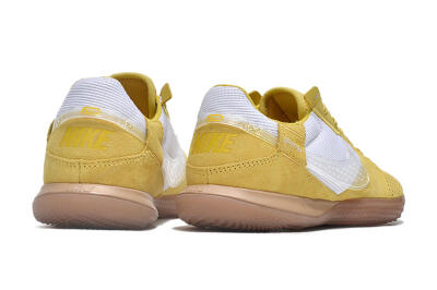 Men's Nike Street Gato IC Indoor & Futsal Low-Tops Football Shoes - White/Yellow/Brown
