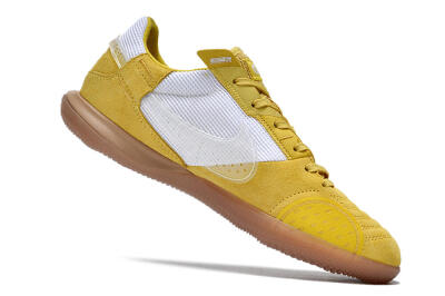 Men's Nike Street Gato IC Indoor & Futsal Low-Tops Football Shoes - White/Yellow/Brown