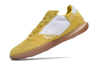 Men's Nike Street Gato IC Indoor & Futsal Low-Tops Football Shoes - White/Yellow/Brown