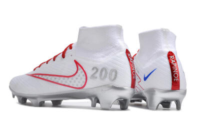 Unisex Nike Air Zoom Mercurial Superfly 9 Elite FG Firm Ground High-Tops Football Boots - White/Red/Silver