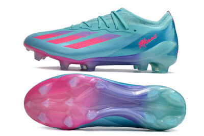 Men's Adidas X Crazyfast.1 Messi.1 FG Firm Ground Low-Tops Football Boots - Blue/Pink/Purple