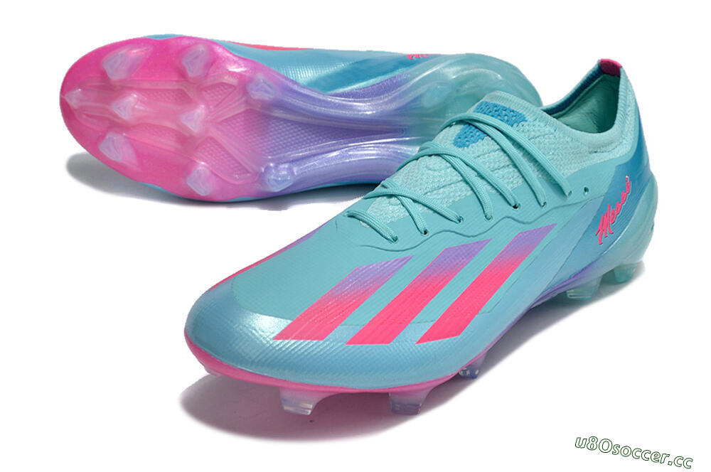 Men's Adidas X Crazyfast.1 Messi.1 FG Firm Ground Low-Tops Football Boots - Blue/Pink/Purple 3