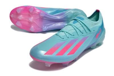 Men's Adidas X Crazyfast.1 Messi.1 FG Firm Ground Low-Tops Football Boots - Blue/Pink/Purple