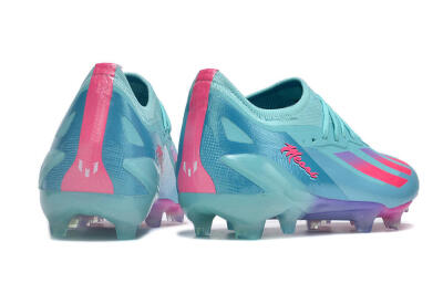 Men's Adidas X Crazyfast.1 Messi.1 FG Firm Ground Low-Tops Football Boots - Blue/Pink/Purple