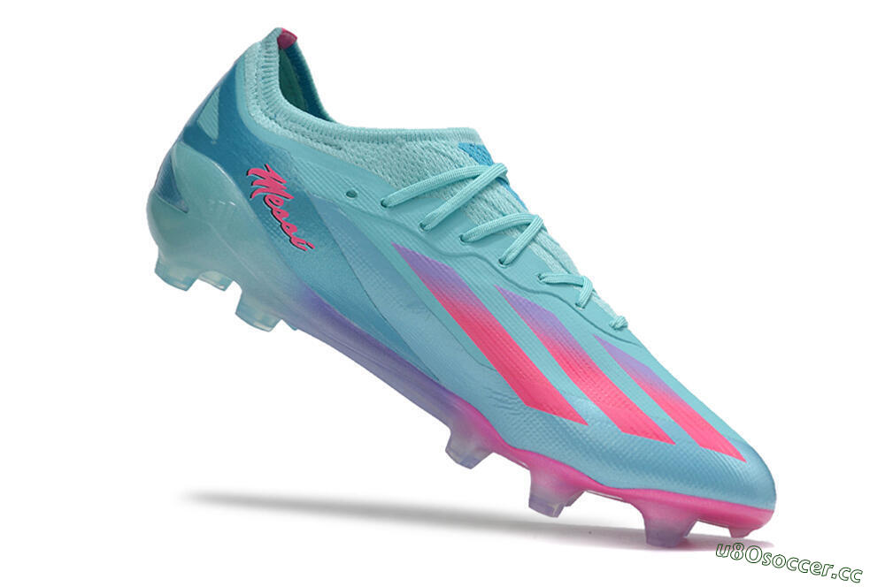 Men's Adidas X Crazyfast.1 Messi.1 FG Firm Ground Low-Tops Football Boots - Blue/Pink/Purple 5