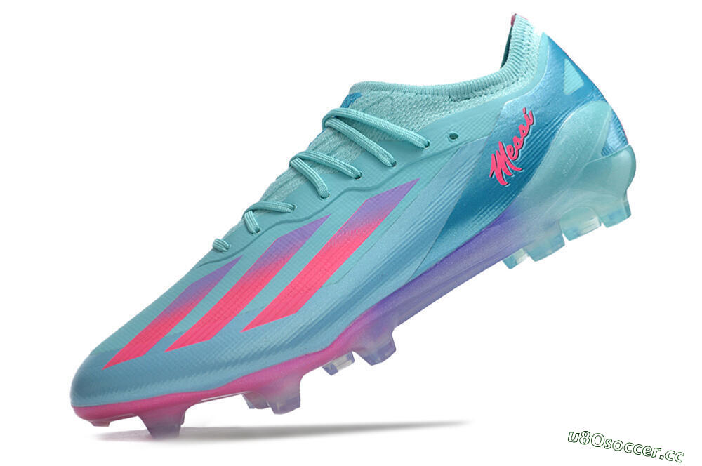 Men's Adidas X Crazyfast.1 Messi.1 FG Firm Ground Low-Tops Football Boots - Blue/Pink/Purple 6