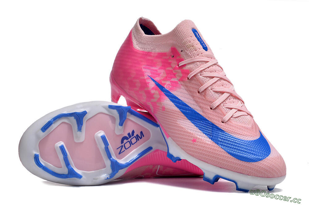 Unisex Nike Air Zoom Mercurial Vapor 15 Elite FG Firm Ground Low-Tops Football Boots - Beige/Pink/Blue 3