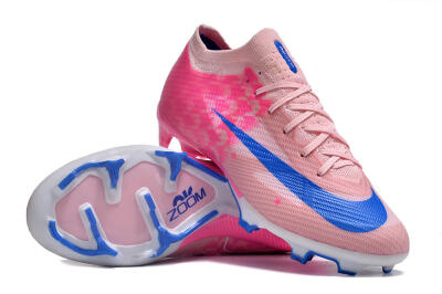 Unisex Nike Air Zoom Mercurial Vapor 15 Elite FG Firm Ground Low-Tops Football Boots - Beige/Pink/Blue
