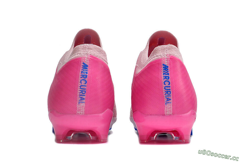 Unisex Nike Air Zoom Mercurial Vapor 15 Elite FG Firm Ground Low-Tops Football Boots - Beige/Pink/Blue 6