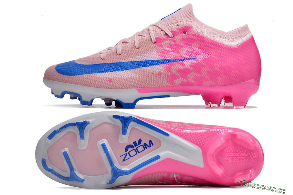 Unisex Nike Air Zoom Mercurial Vapor 15 Elite FG Firm Ground Low-Tops Football Boots - Beige/Pink/Blue 1