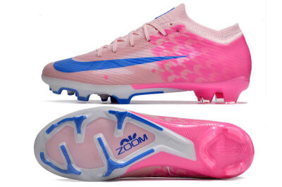 Unisex Nike Air Zoom Mercurial Vapor 15 Elite FG Firm Ground Low-Tops Football Boots - Beige/Pink/Blue