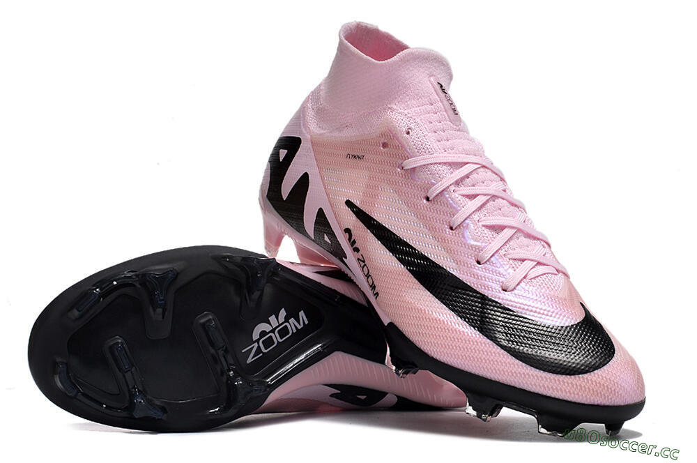 Unisex Nike Air Zoom Mercurial Superfly 9 Elite FG Firm Ground High-Tops Football Boots - Pink/Black 3