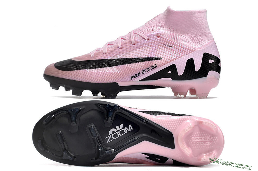Unisex Nike Air Zoom Mercurial Superfly 9 Elite FG Firm Ground High-Tops Football Boots - Pink/Black 1