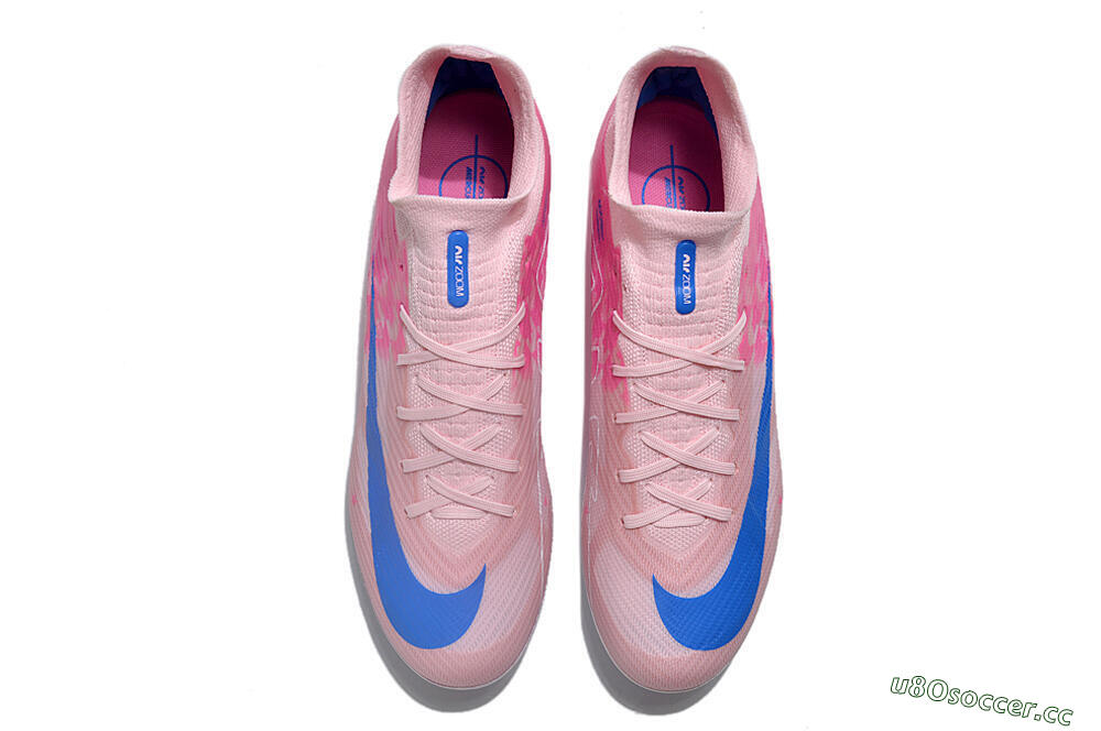 Unisex Nike Air Zoom Mercurial Superfly 9 Elite FG Firm Ground High-Tops Football Boots - Pink/Blue/White 4