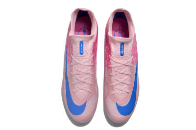 Unisex Nike Air Zoom Mercurial Superfly 9 Elite FG Firm Ground High-Tops Football Boots - Pink/Blue/White