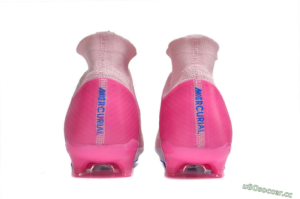 Unisex Nike Air Zoom Mercurial Superfly 9 Elite FG Firm Ground High-Tops Football Boots - Pink/Blue/White 5