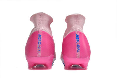 Unisex Nike Air Zoom Mercurial Superfly 9 Elite FG Firm Ground High-Tops Football Boots - Pink/Blue/White