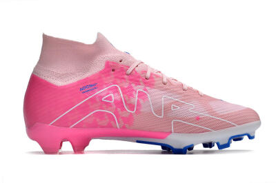 Unisex Nike Air Zoom Mercurial Superfly 9 Elite FG Firm Ground High-Tops Football Boots - Pink/Blue/White