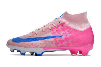 Unisex Nike Air Zoom Mercurial Superfly 9 Elite FG Firm Ground High-Tops Football Boots - Pink/Blue/White