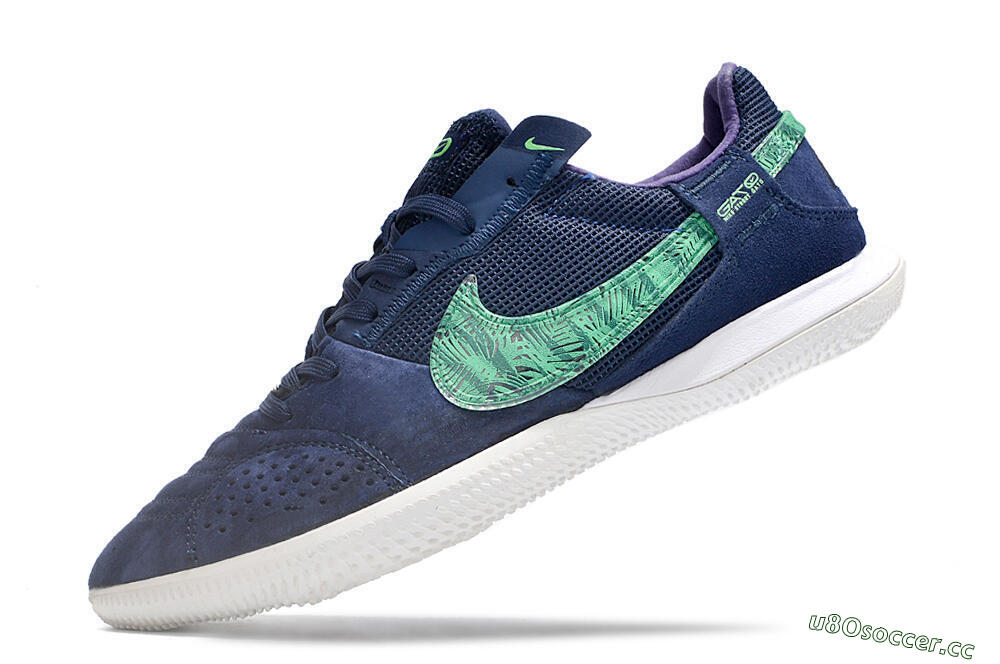 Men's Nike Street Gato IC Indoor & Futsal Low-Tops Football Shoes - Blue/Green/White 5