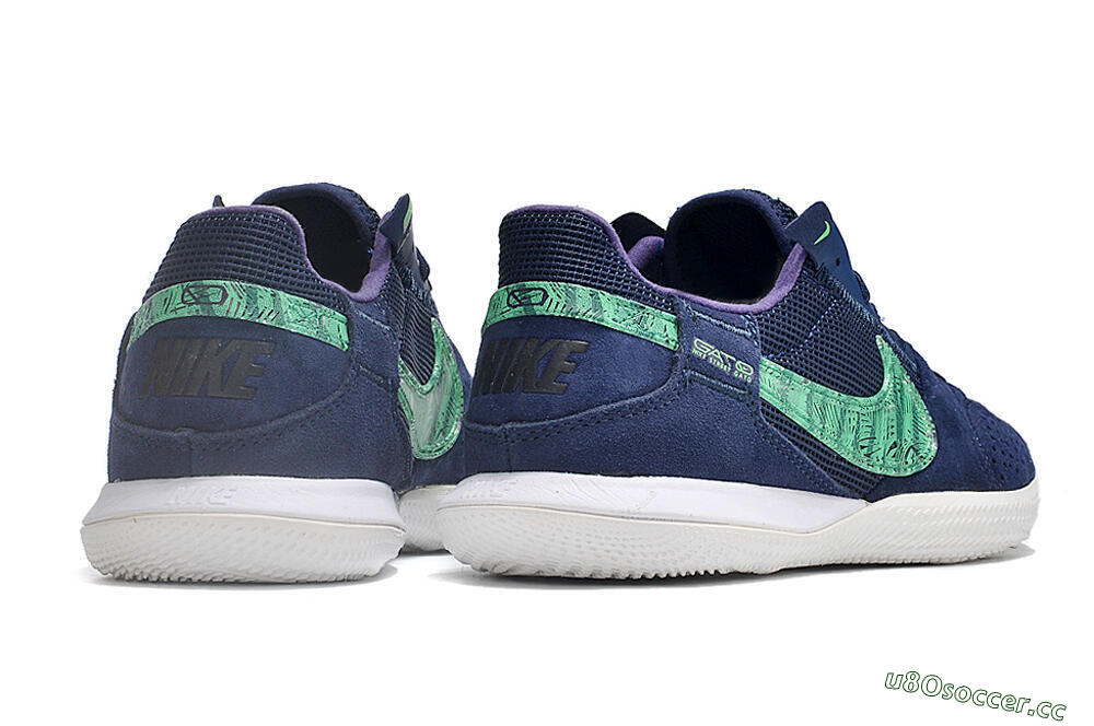 Men's Nike Street Gato IC Indoor & Futsal Low-Tops Football Shoes - Blue/Green/White 6