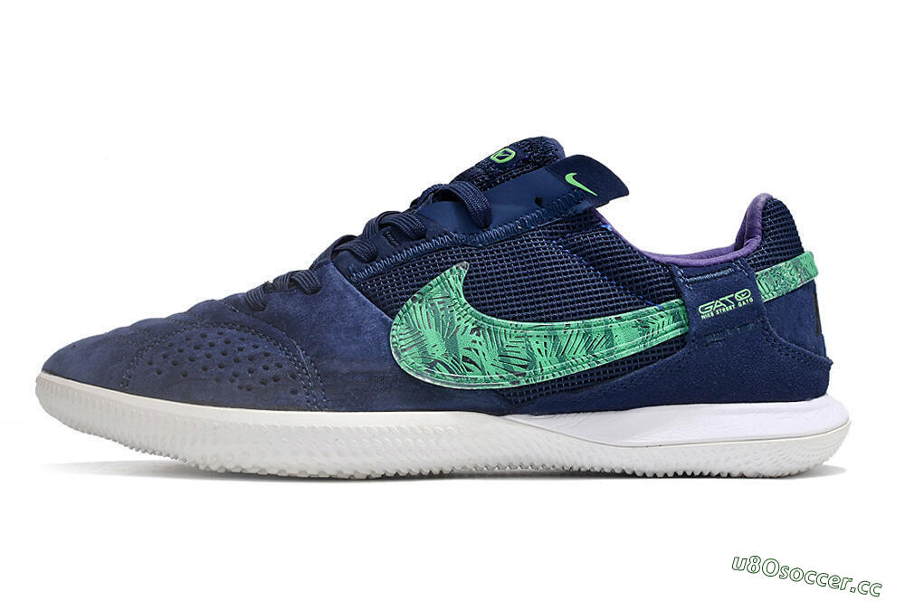 Men's Nike Street Gato IC Indoor & Futsal Low-Tops Football Shoes - Blue/Green/White 0