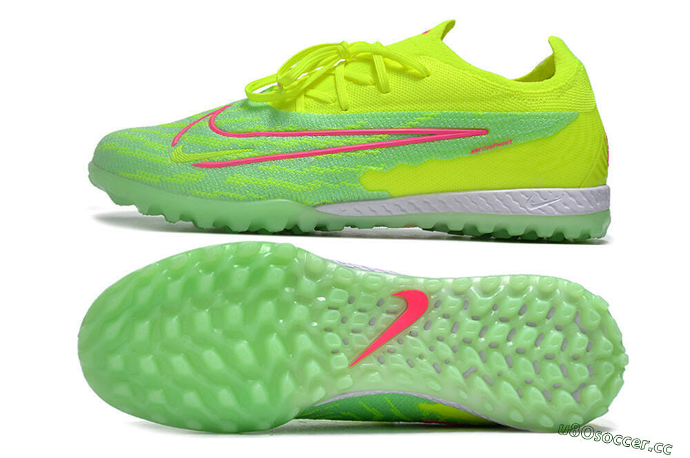 Men's Nike Phantom GX Elite TF Artificial Turf Low-Tops Football Shoes - Yellow/Green/Pink 1