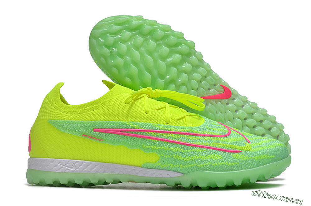 Men's Nike Phantom GX Elite TF Artificial Turf Low-Tops Football Shoes - Yellow/Green/Pink 2