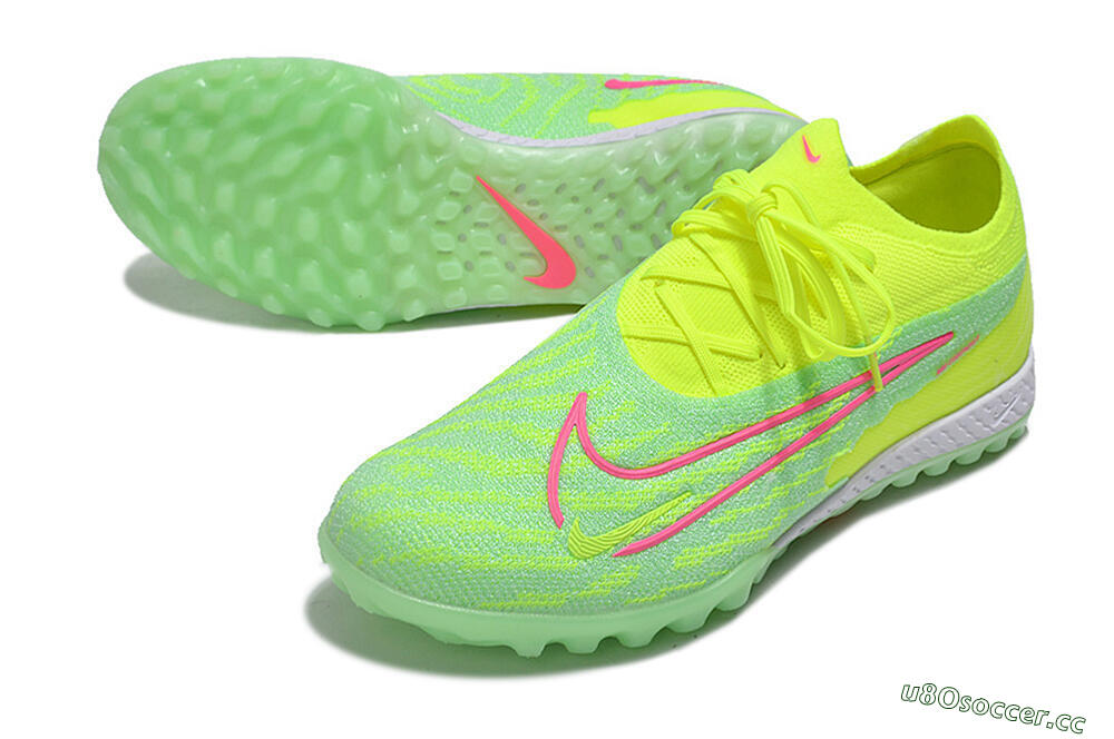 Men's Nike Phantom GX Elite TF Artificial Turf Low-Tops Football Shoes - Yellow/Green/Pink 3