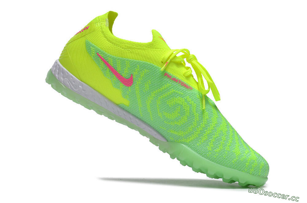 Men's Nike Phantom GX Elite TF Artificial Turf Low-Tops Football Shoes - Yellow/Green/Pink 4