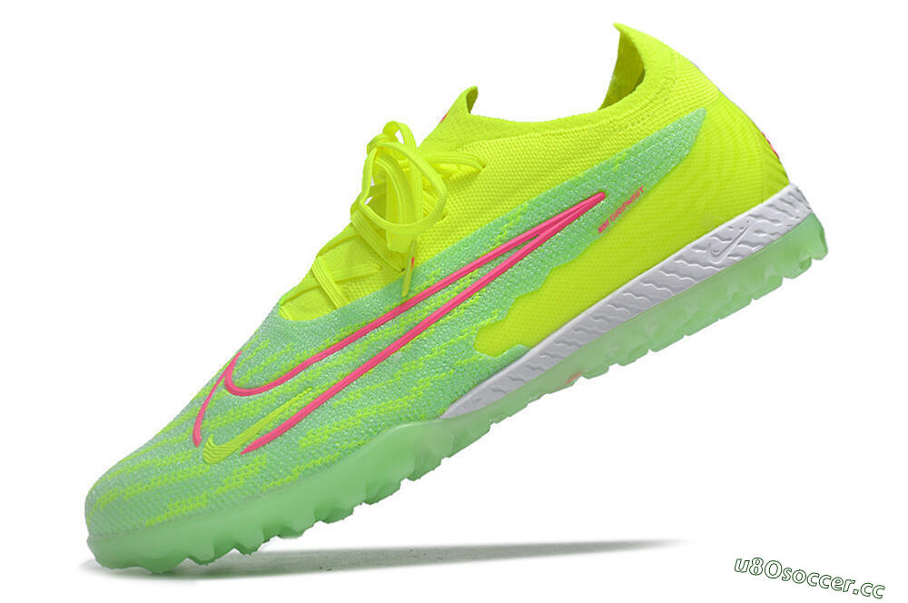 Men's Nike Phantom GX Elite TF Artificial Turf Low-Tops Football Shoes - Yellow/Green/Pink 5