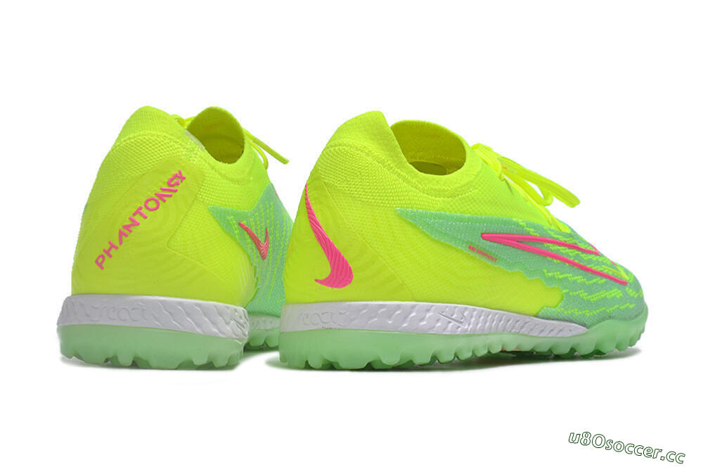 Men's Nike Phantom GX Elite TF Artificial Turf Low-Tops Football Shoes - Yellow/Green/Pink 6