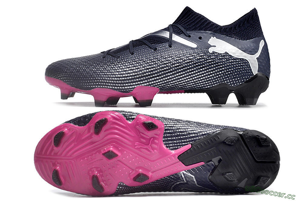 Men's Puma Future Ultimate 2024 FG Firm Ground Low-Tops Football Boots - Blue/Silver/Pink 1