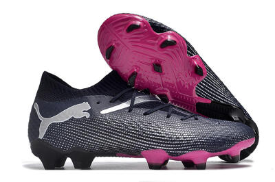 Men's Puma Future Ultimate 2024 FG Firm Ground Low-Tops Football Boots - Blue/Silver/Pink