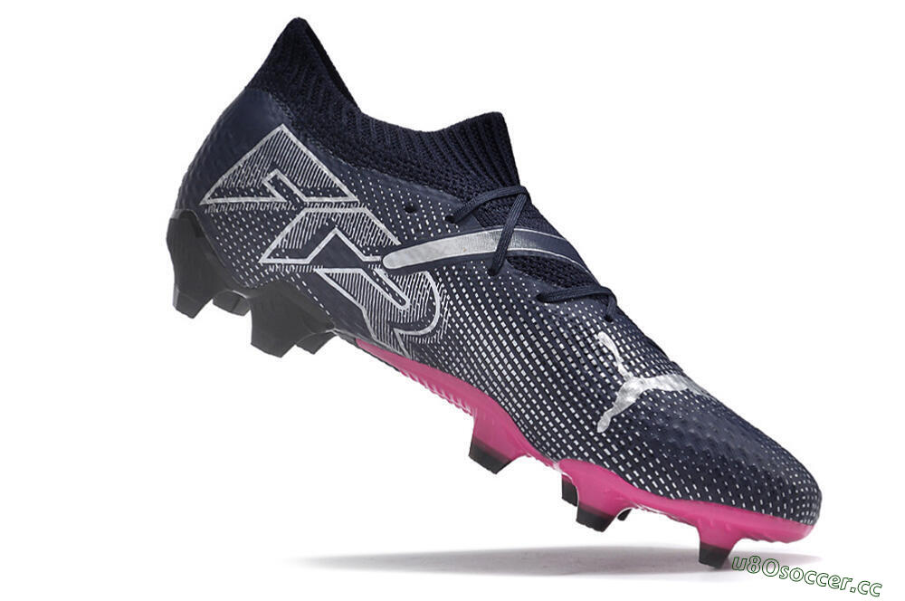 Men's Puma Future Ultimate 2024 FG Firm Ground Low-Tops Football Boots - Blue/Silver/Pink 4