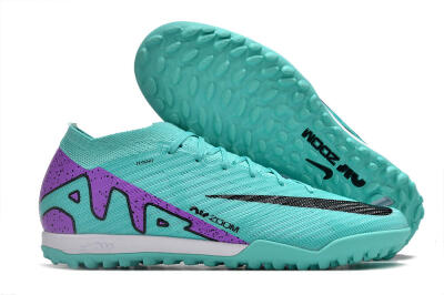 Unisex Nike Air Zoom Mercurial Vapor 15 Elite TF Artificial Turf Low-Tops Football Shoes - Turquoise/Black/White/Purple