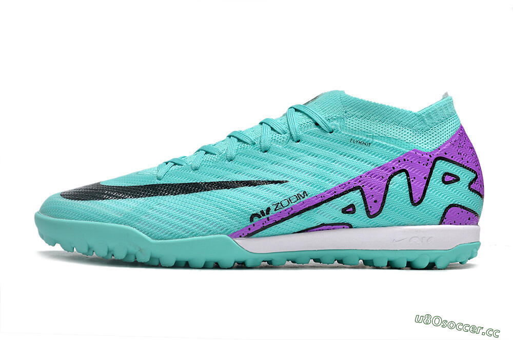 Unisex Nike Air Zoom Mercurial Vapor 15 Elite TF Artificial Turf Low-Tops Football Shoes - Turquoise/Black/White/Purple 0