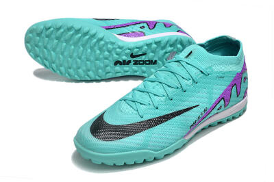 Unisex Nike Air Zoom Mercurial Vapor 15 Elite TF Artificial Turf Low-Tops Football Shoes - Turquoise/Black/White/Purple