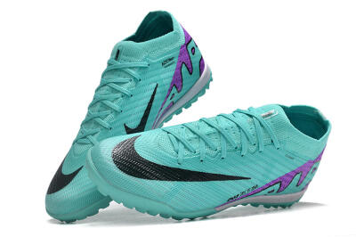 Unisex Nike Air Zoom Mercurial Vapor 15 Elite TF Artificial Turf Low-Tops Football Shoes - Turquoise/Black/White/Purple