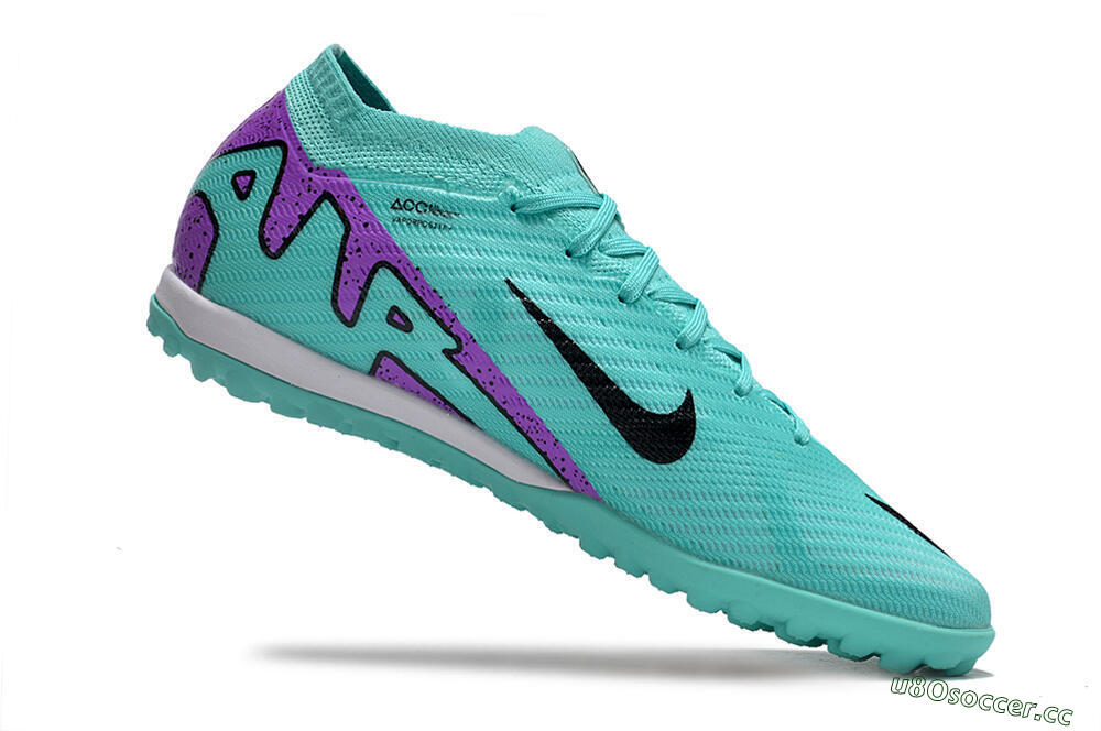 Unisex Nike Air Zoom Mercurial Vapor 15 Elite TF Artificial Turf Low-Tops Football Shoes - Turquoise/Black/White/Purple 7