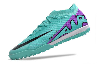 Unisex Nike Air Zoom Mercurial Vapor 15 Elite TF Artificial Turf Low-Tops Football Shoes - Turquoise/Black/White/Purple