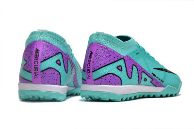 Unisex Nike Air Zoom Mercurial Vapor 15 Elite TF Artificial Turf Low-Tops Football Shoes - Turquoise/Black/White/Purple