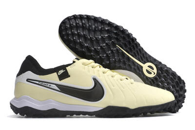 Men's Nike Tiempo Legend X Pro TF Artificial Turf Low-Tops Football Shoes - Beige/Black/White