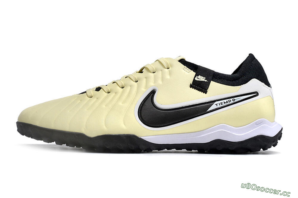 Men's Nike Tiempo Legend X Pro TF Artificial Turf Low-Tops Football Shoes - Beige/Black/White 0