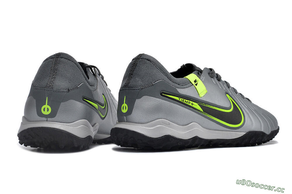 Men's Nike Tiempo Legend X Pro TF Artificial Turf Low-Tops Football Shoes - Silver/Black/Yellow 6