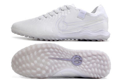Men's Nike Tiempo Legend X Pro TF Artificial Turf Low-Tops Football Shoes - White/Purple