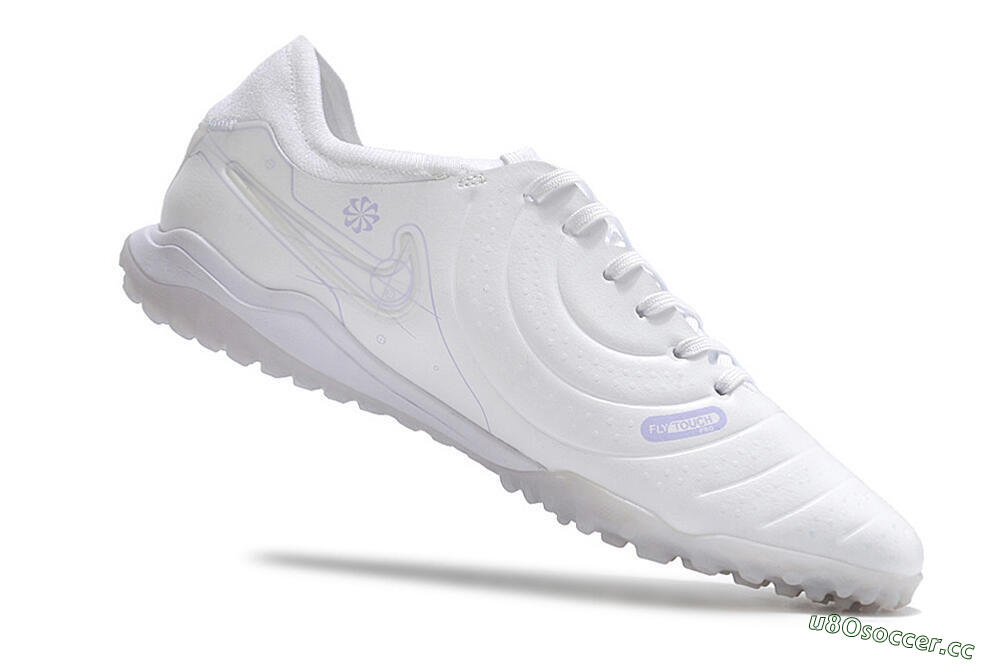 Men's Nike Tiempo Legend X Pro TF Artificial Turf Low-Tops Football Shoes - White/Purple 4