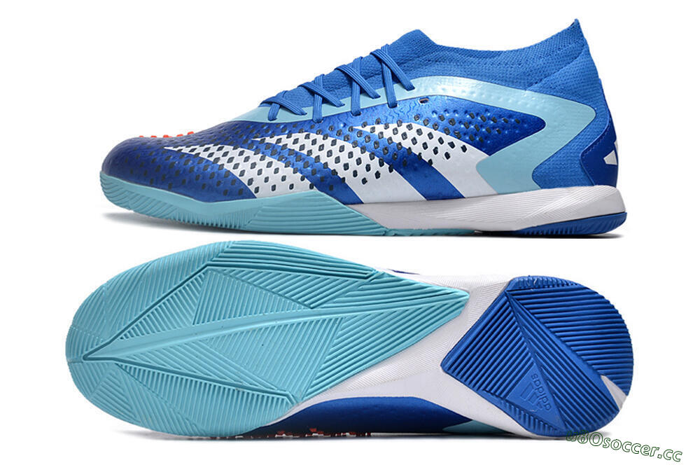 Men's Adidas Predator Accuracy.1 IC Indoor & Futsal High-Tops Football Shoes - Blue/White/Orange 1
